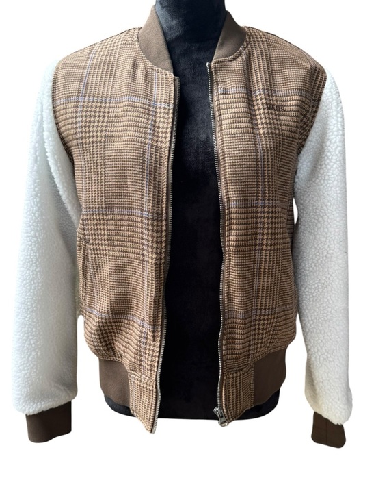Vans Jackets & Blazers - Vans Plaid Bomber Jacket with Cream Sherpa Sleeves size Small